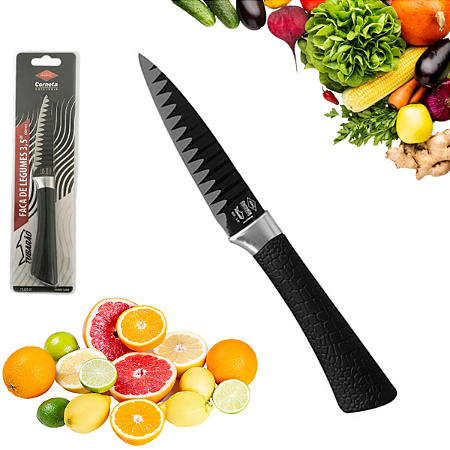 Faca Shark Chef Profissional Legumes 3,5pol (9cm) Corneta