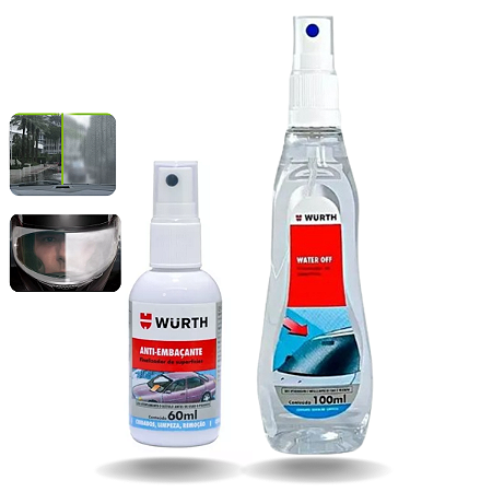 Kit Water Off Cristalizador De Vidros + Antiembaçante Wurth