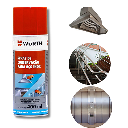 Spray Limpa Inox Proteção Conservação Manutenção 400ml Wurth