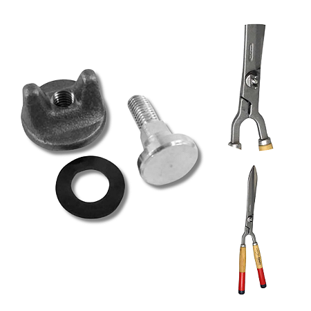 Kit Reparo porca e parafuso Para Tesoura Grama 255 Corneta Porca Forjada