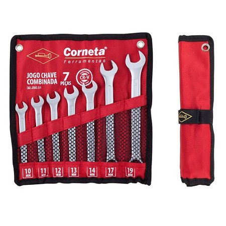 Jogo Chave Combinada 10 A 19mm Crv Profissional - Corneta 7pçs