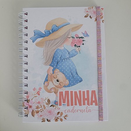 Caderno de vacinas menina flor