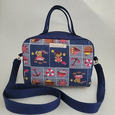 Bolsa transversal tema urso marinheiro