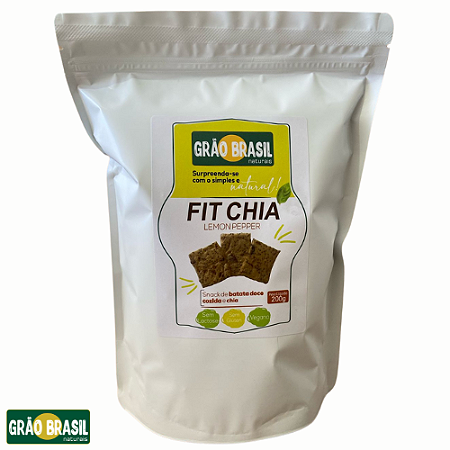 Fit Chia Sabor Lemon Pepper 200g - Snack Vegano de Batata Doce com Chia