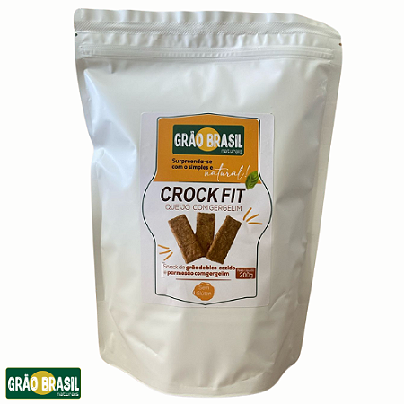 Crock Fit Sabor Queijo com Gergelim 200g - Snack de Grão de Bico