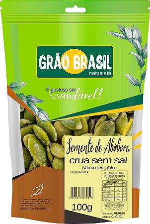 Semente de Abobora sem Casca Crua sem Sal 100g