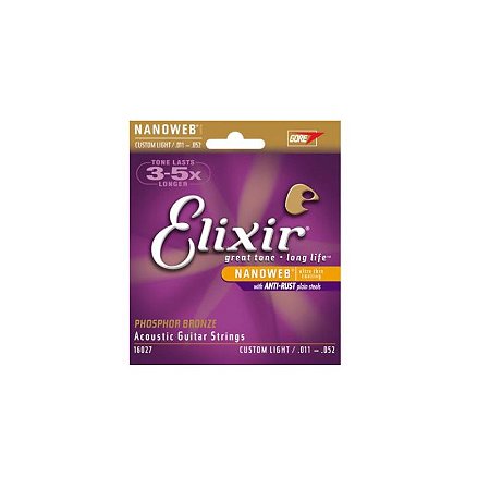 Encordoamento para violão aço Elixir NANOWEB 0.11