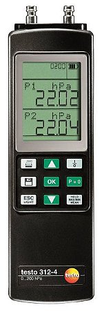 Manômetro de medição de pressão diferencial até 200 hPa - Testo 312-4