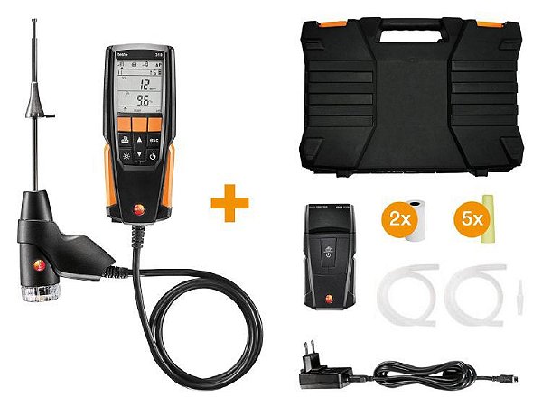 Analisador de Gás de Combustão Equipado c/ Impressora , Papel, Sonda 180mm, Filtros, Plugs - Testo 310