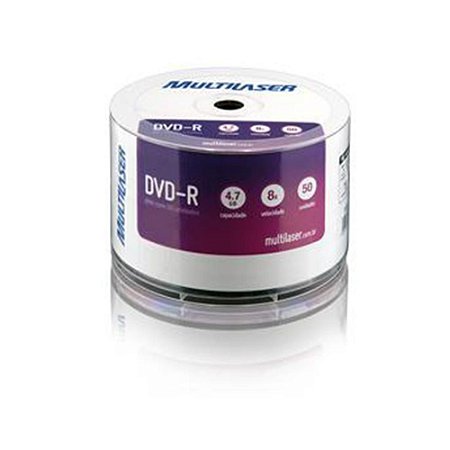 DVD-R 8X 4.7GB PLUS BULK 50 UNIDADES - MULTILASER - DV050PP