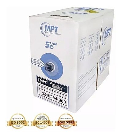 CABO REDE MPT F/UTP 24AWG X4P CAT5E CM (INTERNO/EXTERNO) - AZUL