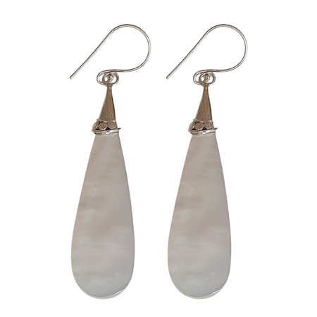 Brinco Madrepérola Gota de Prata 925