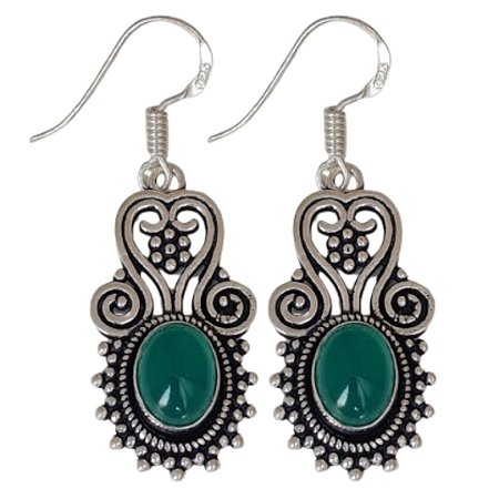Brinco Jade da Malásia Rococó de Prata 925