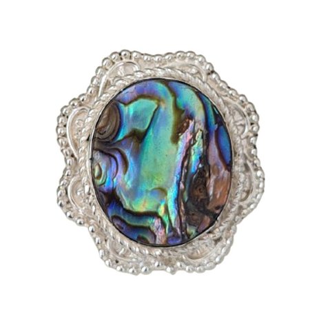 Anel Abalone de Prata 925