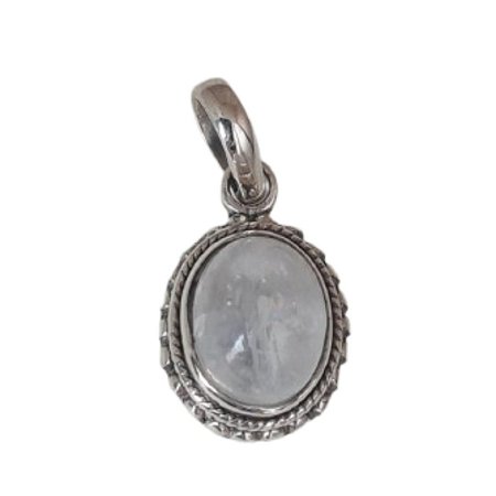 Pingente Pedra da Lua Oval Prata 925