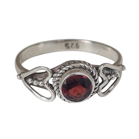 Anel Granada Coração de Prata 925