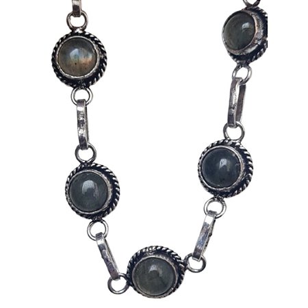 Pulseira Labradorita Prata 800 Folheado