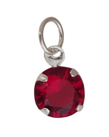 Pingente Ponto de Luz Zircônia Rubi Prata 925