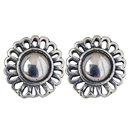 Brinco Flor Botão Prata 925