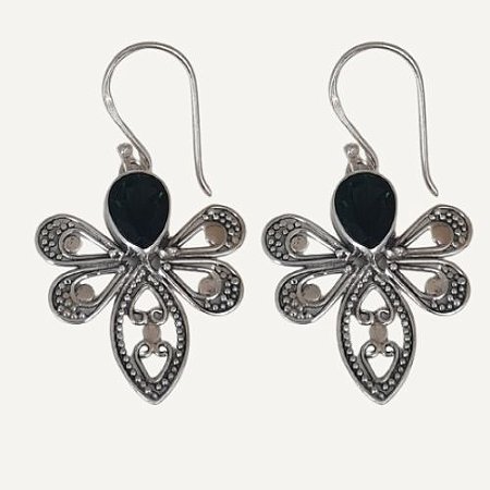 Brinco Esmeralda Libélula Prata 925