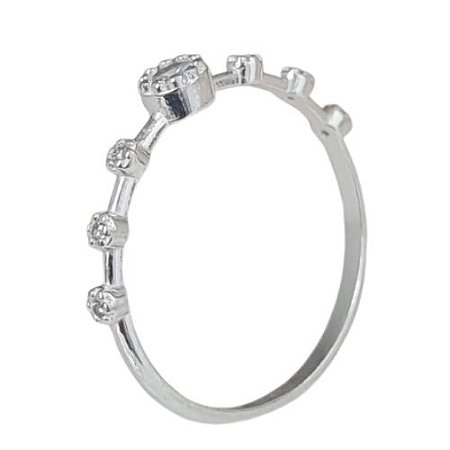 Anel Solitário Aliança Ponto de Luz Prata 925