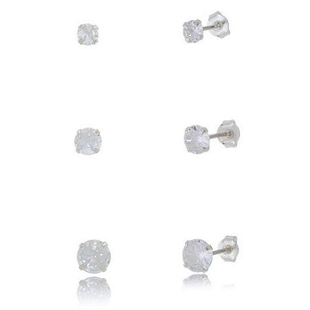 Brinco Trio Clássico de Prata 925