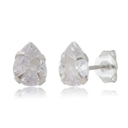 Brinco Cristal Gota de Prata 925