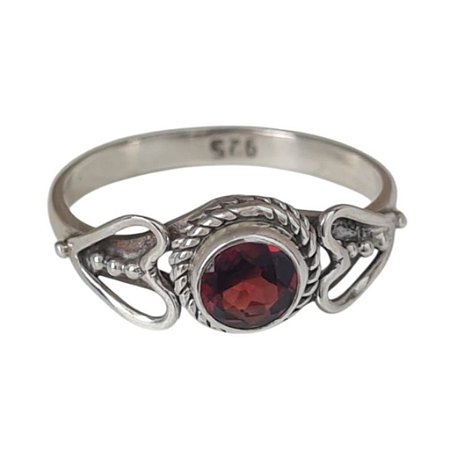 Anel Granada Coração Prata 925