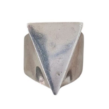 Anel Geométrico Liso Prata 925