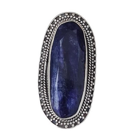 ANEL SAFIRA INDIANA DE PRATA 925