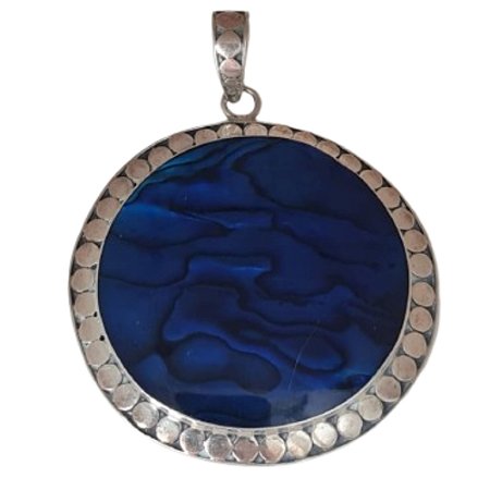 Pingente Abalone Azul de Prata 925