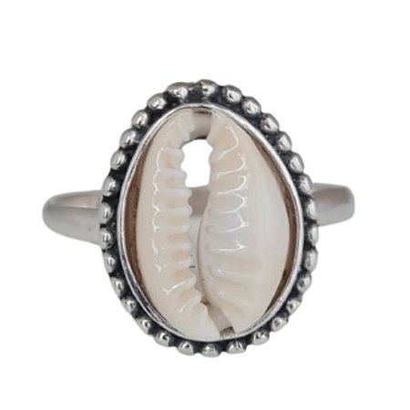 Anel Búzio Bolinha de Prata 925