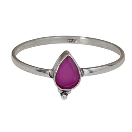 Anel Rubi Gota Pontos de Prata 925