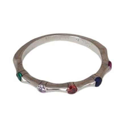 Anel Aliança Colorida Pandora Prata 925