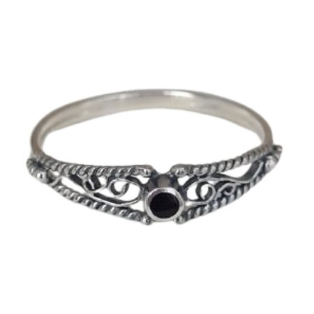 Anel Ônix Indianinho Prata 925