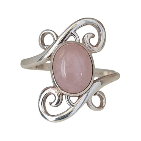 Anel Quartzo Rosa Rococó Prata 925