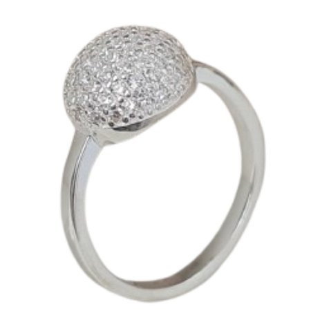 Anel Solitário Bola de Prata 925