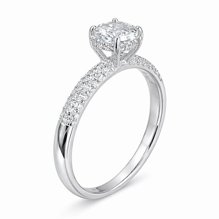 Anel Solitário Luxuoso de Prata 925