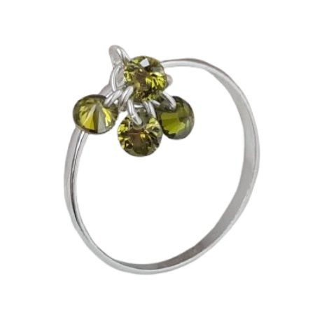 Anel Peridoto Pingentes de Prata 925