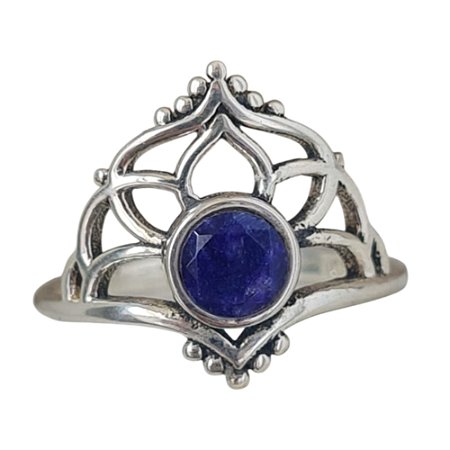 Anel Safira Indiana Prata 925