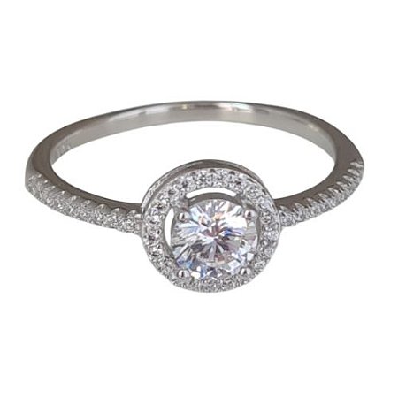 Anel Solitário Premium Prata 925