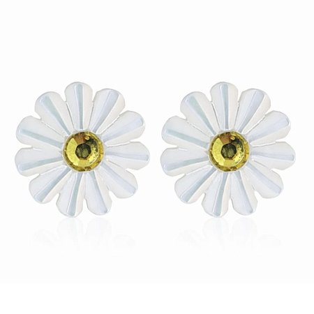 Brinco Madrepérola Margarida de Prata 925