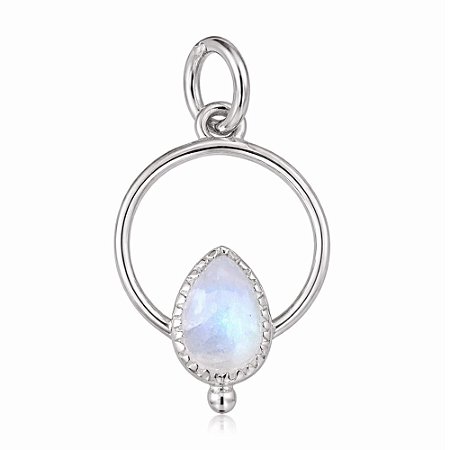 Pingente Pedra da Lua Gota de Prata 925