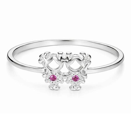 Anel Duas Meninas de Prata 925