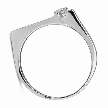 Anel Aliança Quadrada Solitário de Prata 925