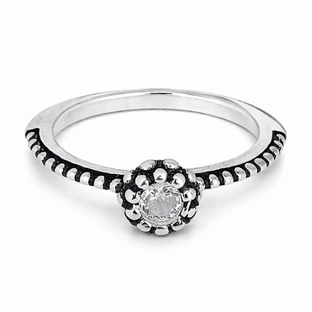 Anel Solitário Pinhão de Prata 925