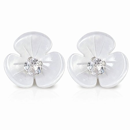 Brinco Orquídea Madrepérola Prata 925