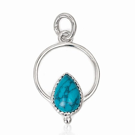 Pingente Turquesa Gota de Prata 925