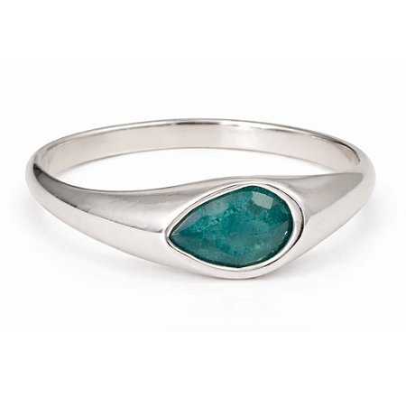 Anel Esmeralda Slim de Prata 925