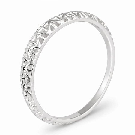 Anel Aliança Flor de Prata 925